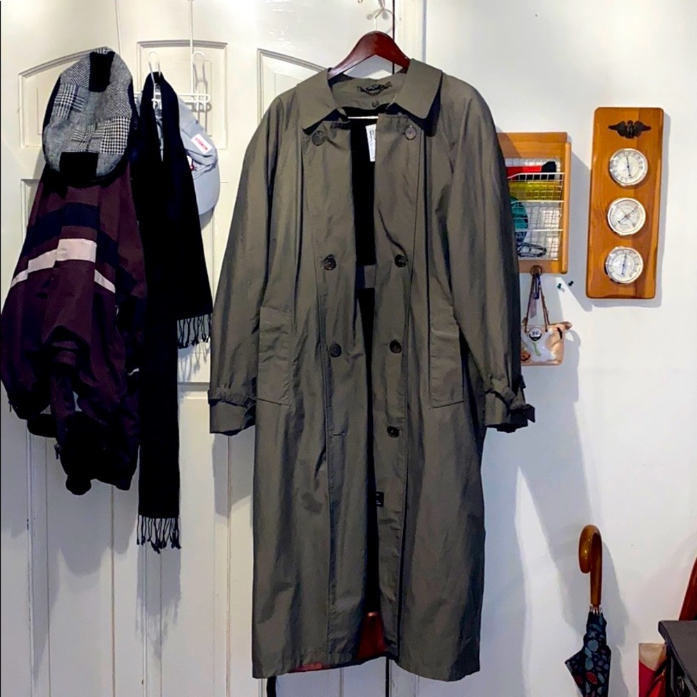 Kenneth Bernard khaki colored trenchcoat